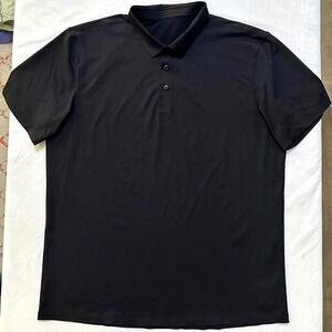 Lululemon Evolution Polo Shirt XL Black Short Sleeve Golf Athletic Performance